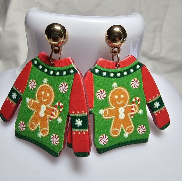 Christmas Sweater Earrings - Picture 3 of 3